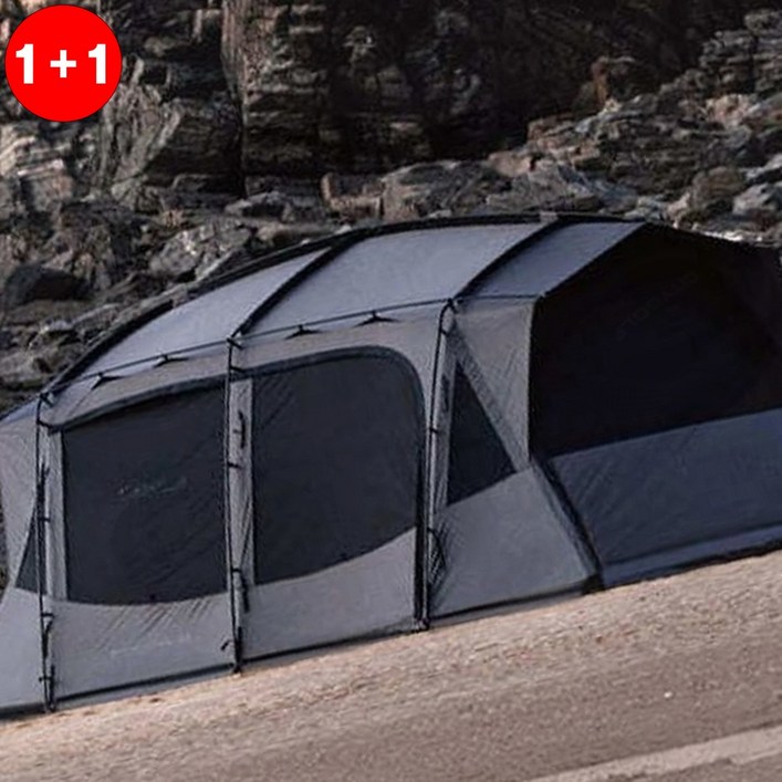 터널형 텐트 벤투스 하우스 4인용 5인용 거실형 대형 리빙쉘 패밀리 오토캠핑(본 상품은 1+1옵션으로 주문수량의 2배수량으로 배송), 상세페이지 참조