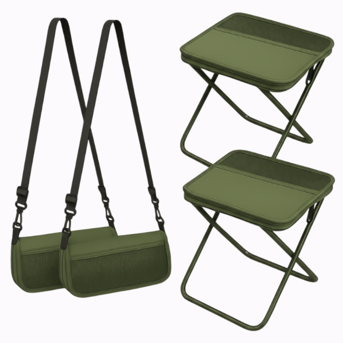 하우모어 11 휴대용 접이식 의자 초경량 대형 120kg 하중, 2개, 카키