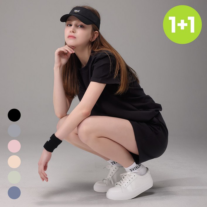 1+1 에버라스트 여성 맨투맨 반팔 셋업
