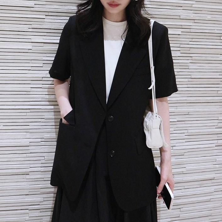 국내 자체 제작당일 발송 투버튼 반팔 자켓 10color