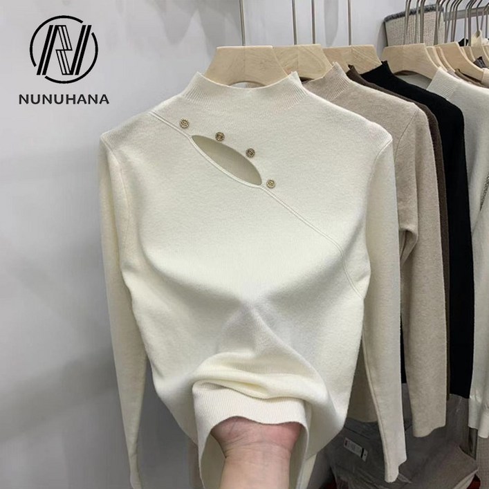 NUNUHANA여자 이너 니트 티 스트라이프 니트52