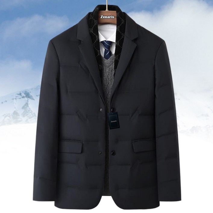 Zenaris 남자 블레이져 스카프 카라넥 경량패딩 정장자켓 겨울 얇은 아우터 다운패딩 재킷 상의