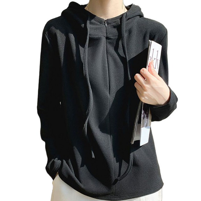 JUSTFEELING 양면 폴라폴리스 반집업 후드맨투맨 루즈핏 보온 티셔츠 상의 