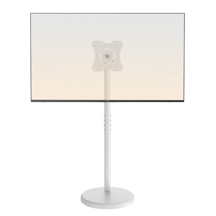 LA DERIVE TV 거치대 높이 조절 가능 이동식 TV 거치대 화면 360도 회전 가능 1442인치 대형 스탠드형 TV 거치대, 1개화이트