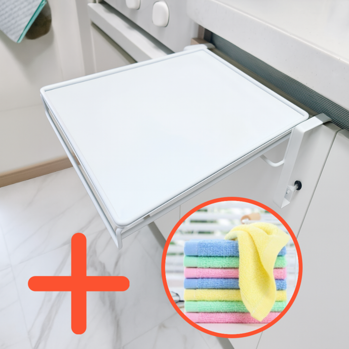 구월스 무타공 행주걸이 주방 보조 조리대 접이식 테이블 선반