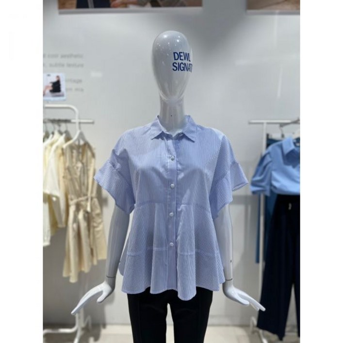 듀엘 러플 플레어 블라우스 L232MSC043 백화점 아울렛 한정수량 (3592575)