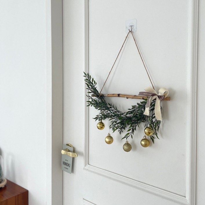 크리스마스 그리너리 자작나무 가랜드 조명세트, 골드, 골드, 1개