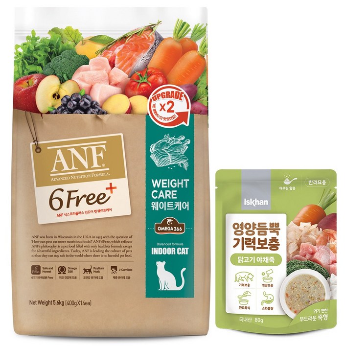 ANF 캣 6Free 웨이트케어 5.6kg영양듬뿍 닭고기야채죽 80g