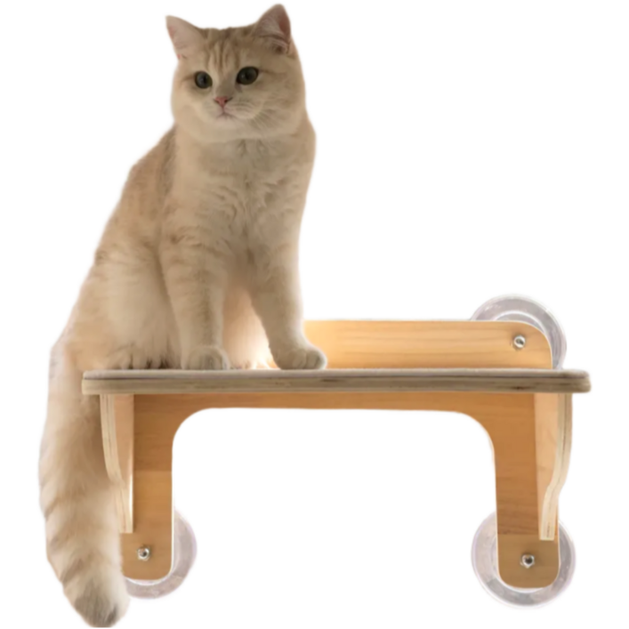 디바피스 고양이 창문 원목 캣타워 캣워커 캣선반 스텝 해먹, 우드아이보리카페트, 1개