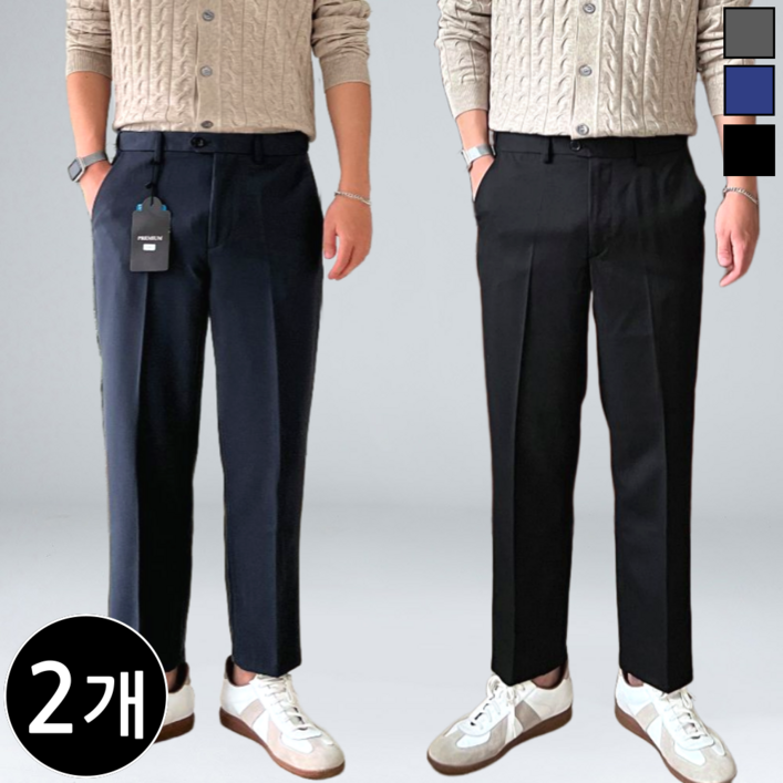 11 이브 남성용 히든 밴딩 스판 일자핏 슬랙스 빅사이즈 30822