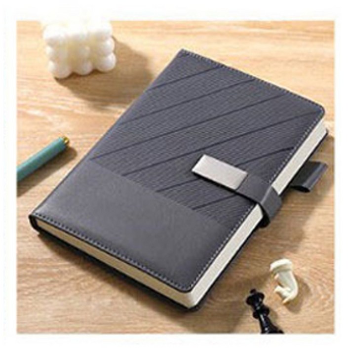 미래마켓 A5 양장 가죽 업무용 다이어리 회사 수첩 일기장 150매, 그레이, 3개