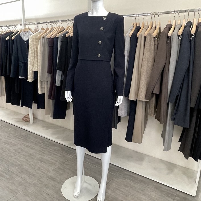 케이엘 KL 리츠 초겨울 투피스형 원피스 네이비 OP25pk91O0