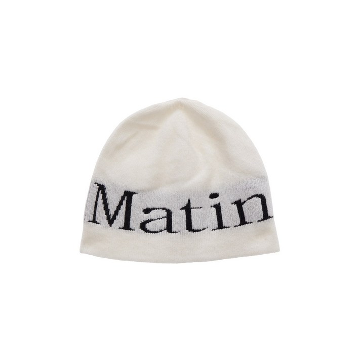 [백화점매장판] 마뗑킴 LOGO JACQUARD SHORT BEANIE IN WHITE 마틴킴 MATIN KIM