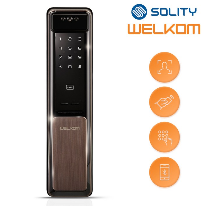 솔리티 웰콤 얼굴인식 신제품 WSP2900A 푸시풀 디지털도어락 카드키2개번호키 블루투스옵션 안면인식 AI딥러닝기술적용 신속 정확한 얼굴인증 얼굴인식100개 인체감지기능 솔리티 웰콤 얼굴인식 신제품 WSP2900A 푸시풀 디지털도어락 카드키2개번호키 블루투스옵션 안면인식 AI딥러닝기술적용 신속 정확한 얼굴인증 얼굴인식100개 인체감지기능