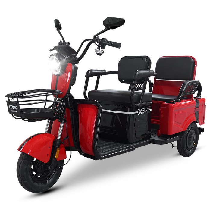 에코로 X5 어르신 삼륜 전기 전동스쿠터 60V 20A, 블랙