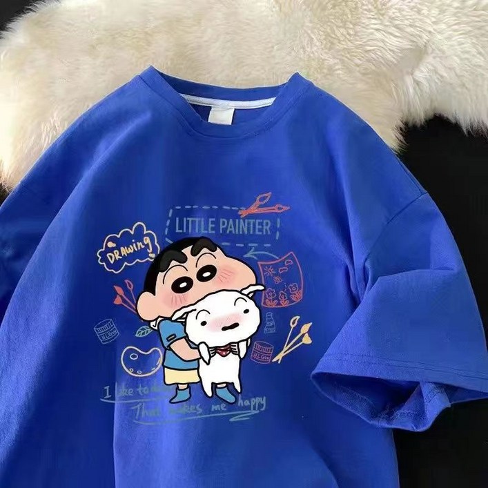 DarjinQD  짱구는 못말려 루즈핏 빅사이즈 반팔 티셔츠 여성  신상 상의