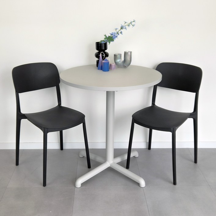 오아루 심플 등받이 인테리어 카페 식탁 의자 2P, 2개, 블랙