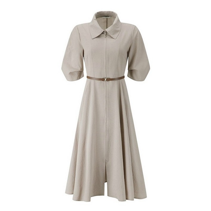 주크 시어서커 소매볼륨 벨티드 원피스 BR V242PSE946