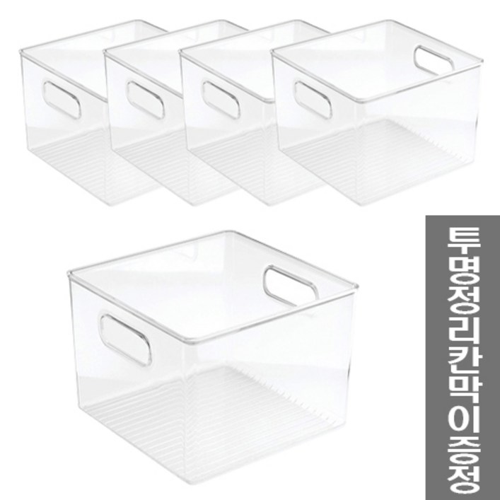 체인컴퍼니 투명 수납 정리함 중형, 투명, 5개