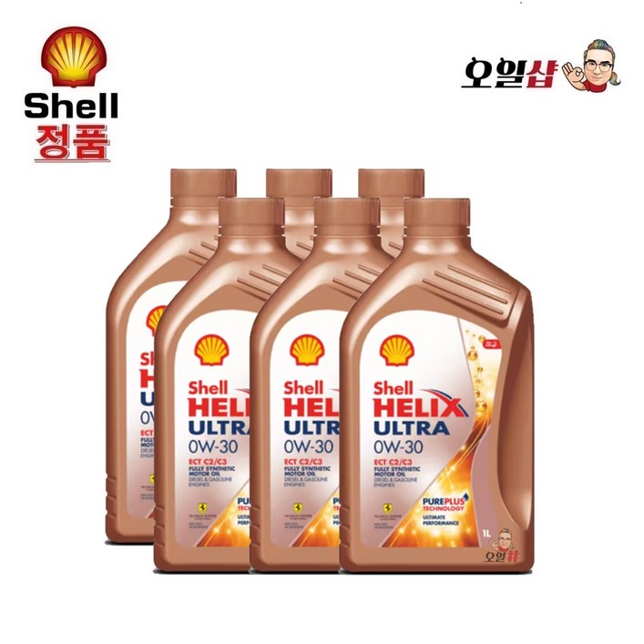 쉘코리아 쉘 힐릭스 울트라 0W30  가솔린 디젤 합성엔진오일, 1L, 6개