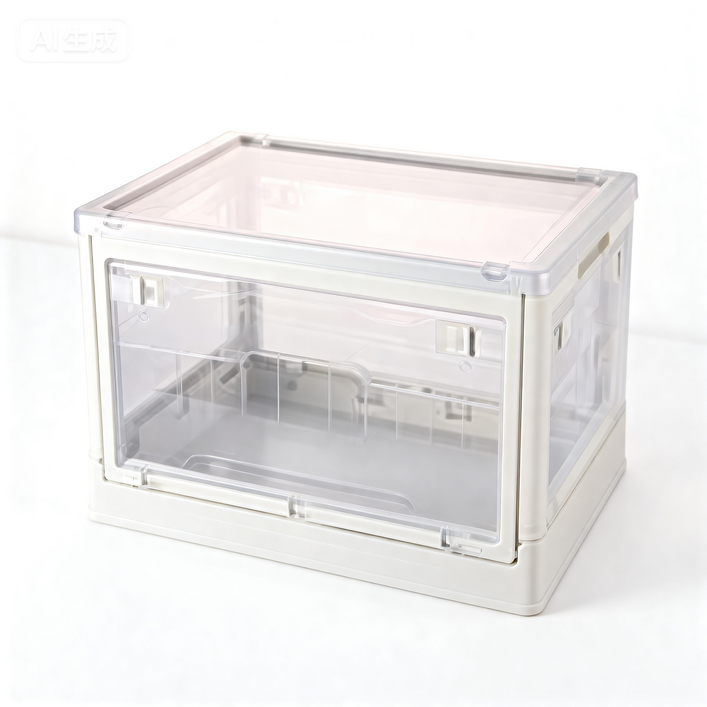 5면 와이드 오픈 투명 수납함, 13개, 화이트