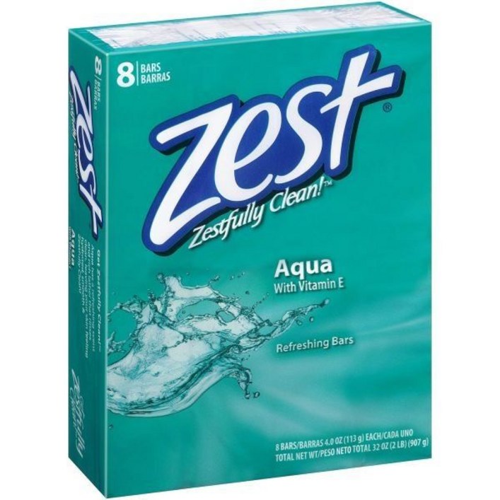 Zest PACK OF 24 BAR 제스트 아쿠아 데오도란트 바 비누와 비타민 E 일