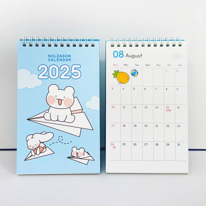 2025년 놀자곰 탁상 달력 귀여운 캐릭터 캘린더 데스크 이모티콘, 1개 2025년 놀자곰 탁상 달력 귀여운 캐릭터 캘린더 데스크 이모티콘, 1개