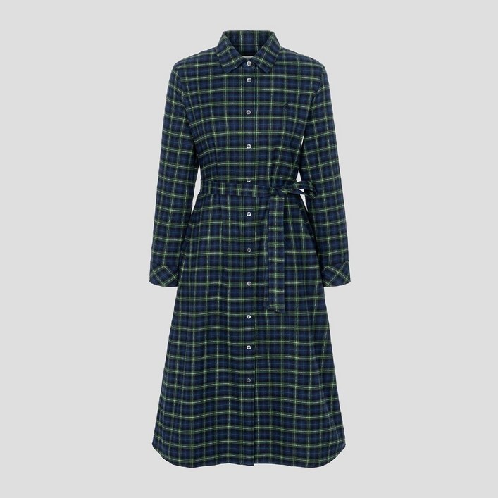 백화점정품 빈폴 여성 셔츠 블라우스 타탄체크 원피스  그린 BF5X71C03M 카라셔츠 예쁜 여자빈폴선물 커플티 여방타탄체크 여방