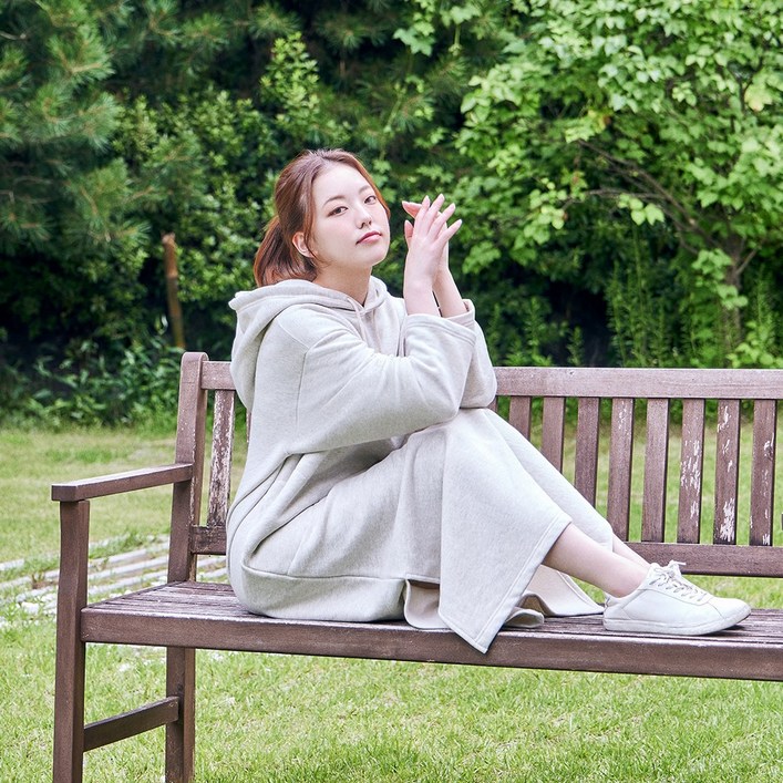 유어즈샵 국내생산 여성 편안한 루즈핏 홈웨어 아울 후디롱원피스