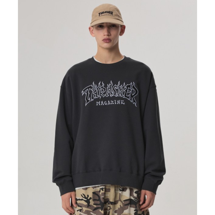 트래셔 THRASHER 버닝카 그래픽 후디 차콜 매장정품 156537