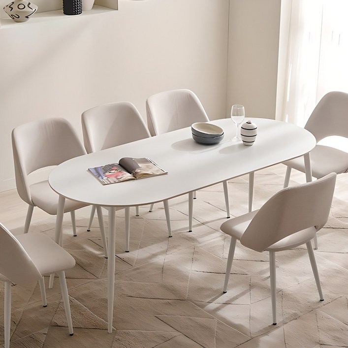 삼익가구클랜 타원형 통세라믹 6인용 1800 식탁 테이블