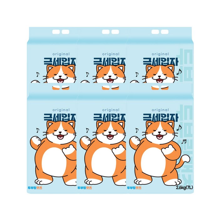 두부랑 캣츠 극세입자 오리지널 2.6kg x6개