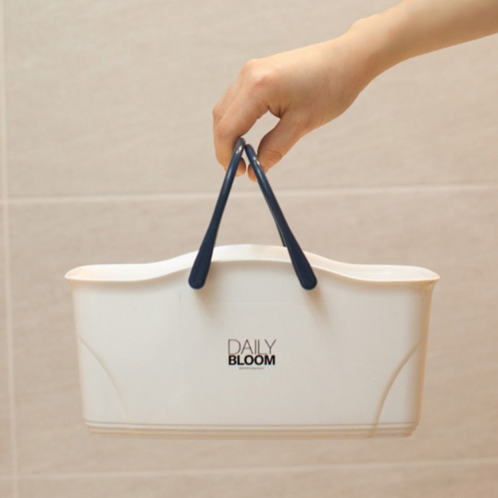 1개 소형 화이트 물빠짐 목욕 바구니 미니 욕실 수영장 목욕탕 소품바구니 바스켓