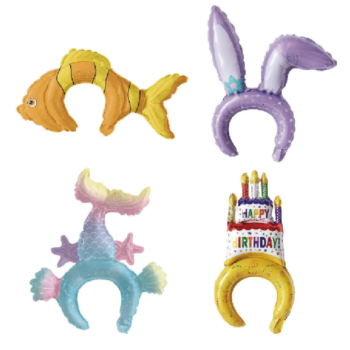 파티은박헤어밴드 4종세트 풍선머리띠