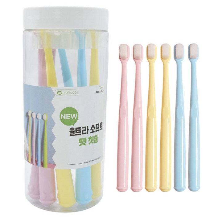 바사바사 강아지칫솔 6개 세트, 6개, 혼합색상