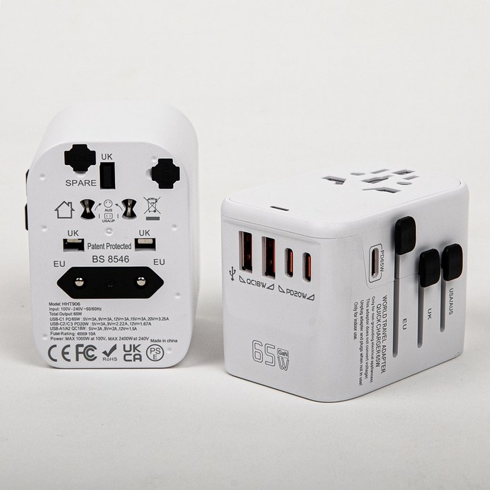 젠마운트 GaN 여행용 초고속 멀티 어댑터 플러그 콘센트 PD65W ZMA-065, 2개