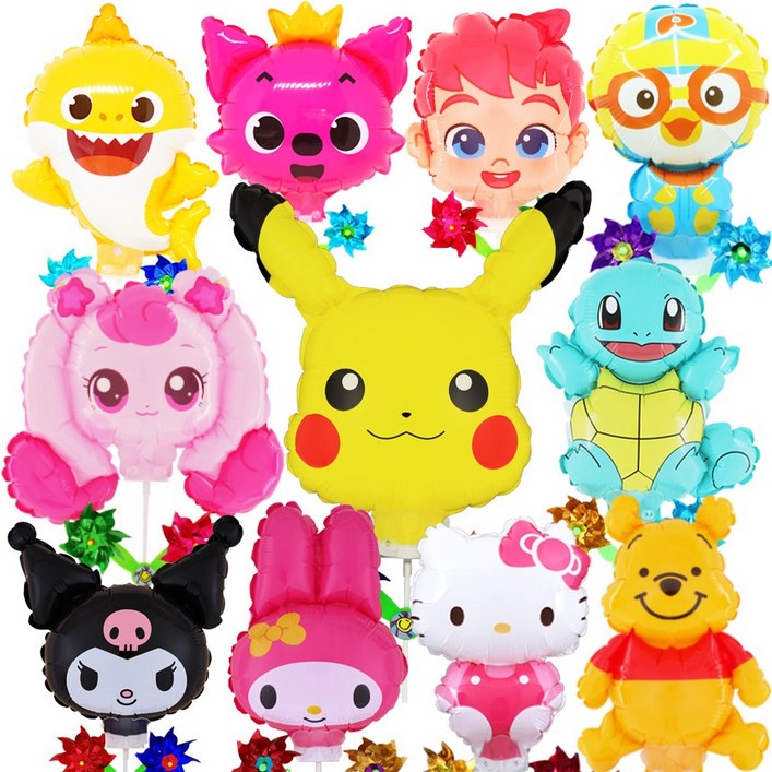 국산 캐릭터 바람개비풍선