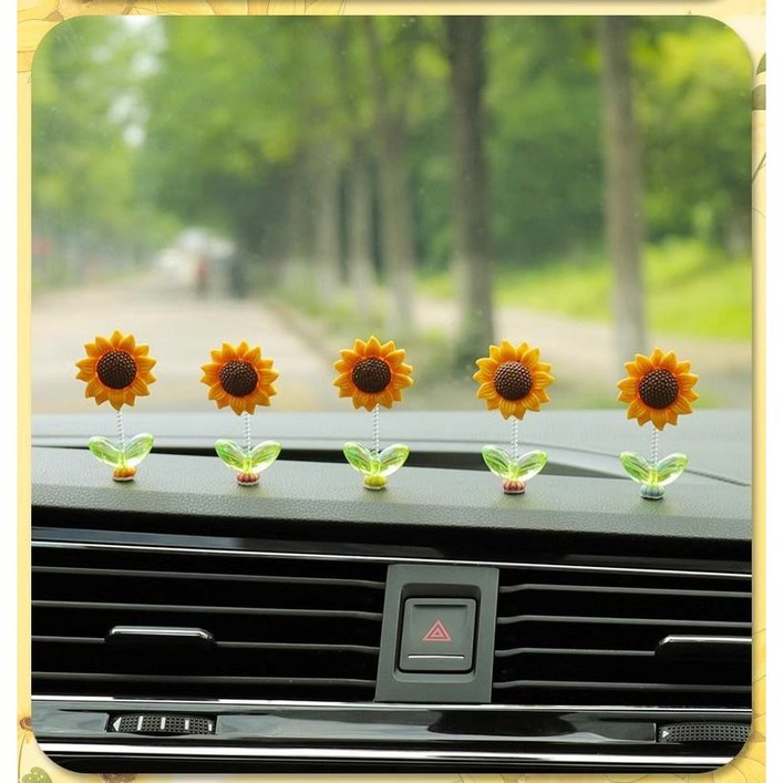 무료배송흔들 해바라기 무지개 꽃 자동차 테이블 장식 소품