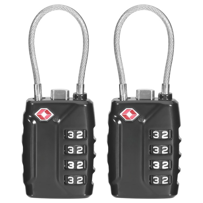 2개입 TSA 케이블 와이어 세이프티 락 사물함 자물쇠