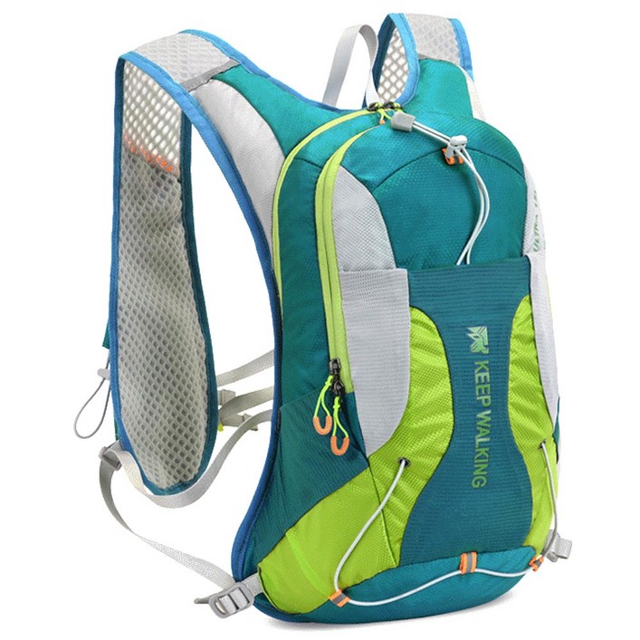 애드에딧 정면포켓 등산 자전거 아리엘 백팩 15L, 블루그린