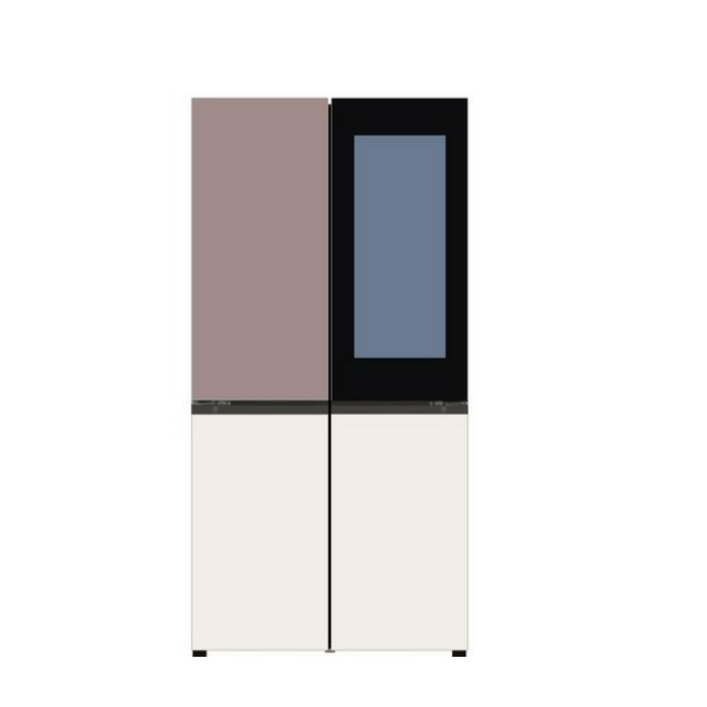 색상선택형 LG전자 오브제 컬렉션 870L 4도어 냉장고 메탈 노크온