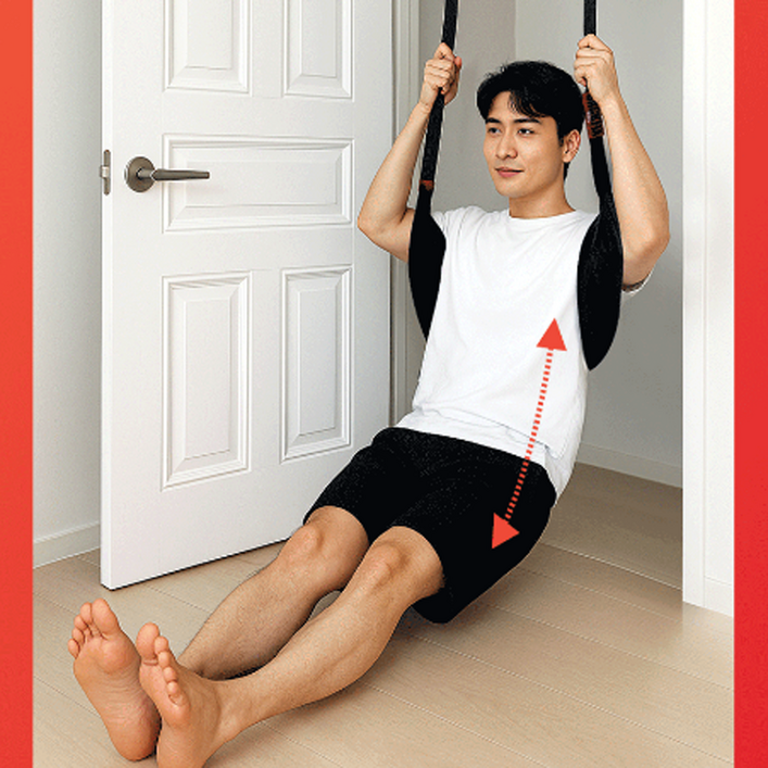 수직허리스트레칭기 시원하게 쭉당겨서 원하는만큼 허리견인기 허리보호대, 1개