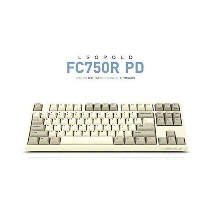 레오폴드 FC750R PD 87keys 고급 기계식 키보드 MX 체리 스위치 1.5mm PBT 흰색회색 갈색 레오폴드 FC750R PD 87keys 고급 기계식 키보드 MX 체리 스위치 1.5mm PBT 흰색회색 갈색
