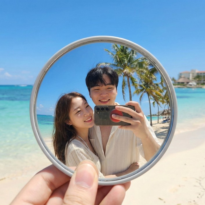 NR 여행용 셀카 볼록거울, 1개, 그레이S