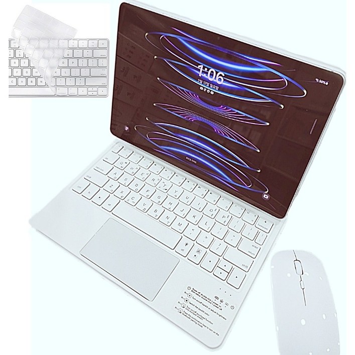 전자동 파워 ON OFF 갤럭시탭 호환 12.4인치 매직키보드 마우스 세트 S10 Plus, S9 Plus, S8 Plus, S7 plus, S7 FE, S9 FE Plus