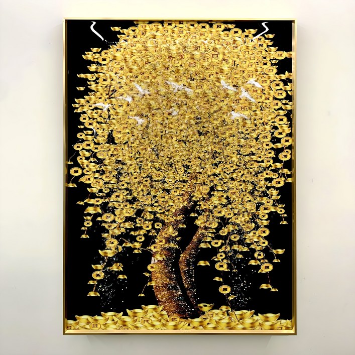 인메이블 주렁주렁 돈나무 입체 그림 / 돈들어오는 보석 액자 사무실 거실 풍수 인테리어