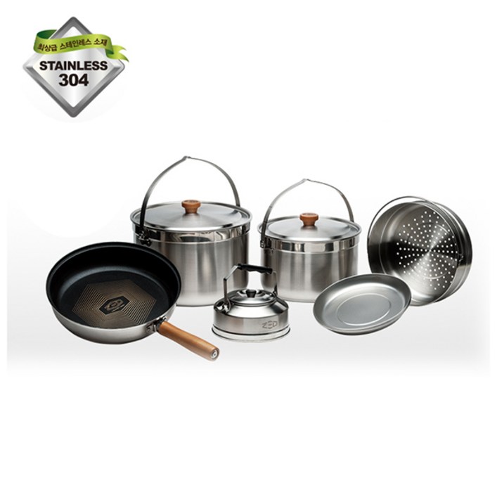 제드 스텐코펠캠쿡2 XL 89인용 304스텐 3중바닥 코펠 세트