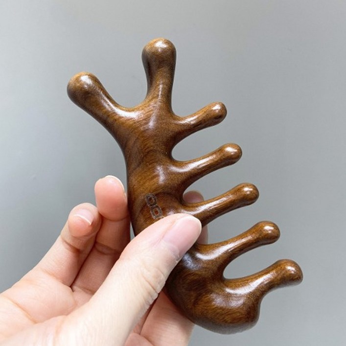 에끌라두 골든 샌달우드 괄사 마사지 툴 바디 페이스 경락, 2개