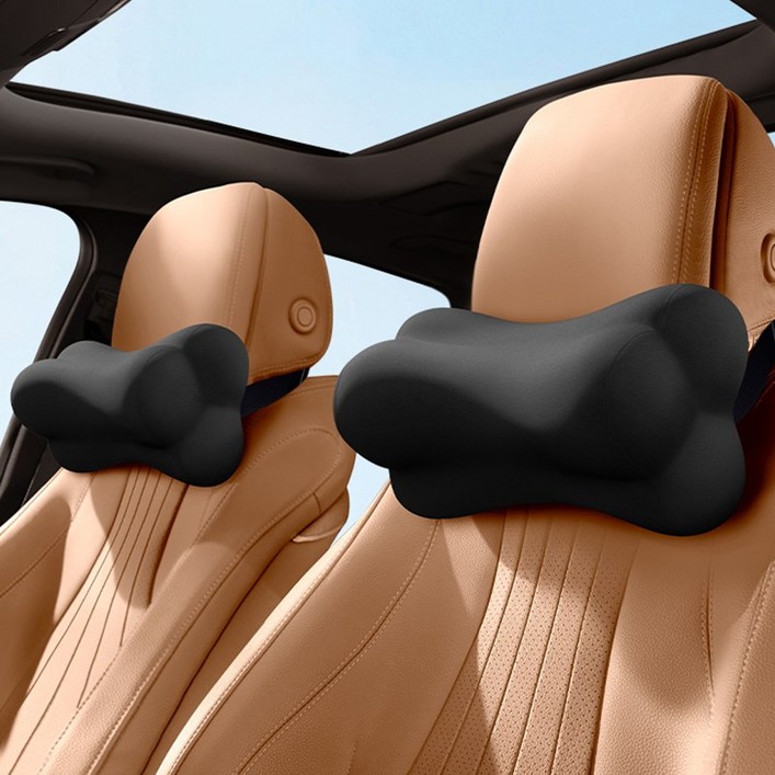LINSHU 차량용 메모리폼 목쿠션 탈부착 분리형 목베개