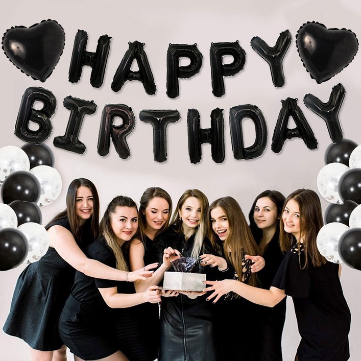 파티앤온 생일파티 풍선 하트 환갑 이벤트 장식 꾸미기, 블랙, 1개 파티앤온 생일파티 풍선 하트 환갑 이벤트 장식 꾸미기, 블랙, 1개